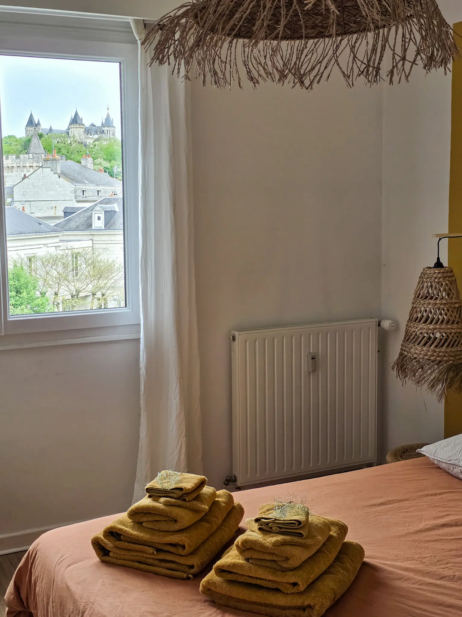 Château de Saumur aperçu depuis la chambre ocre du Belvédère